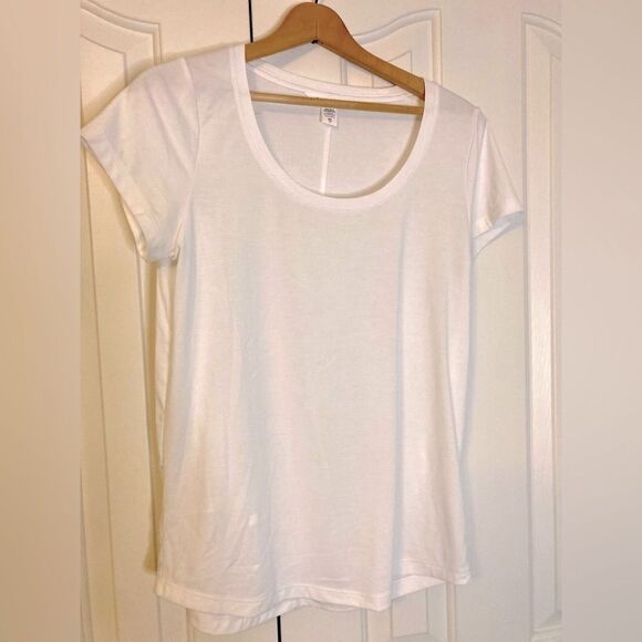 Athleta Basic White Scoop Neck Short Sleeve Basic Layering Tee Shirt XS - Picture 2 of 8